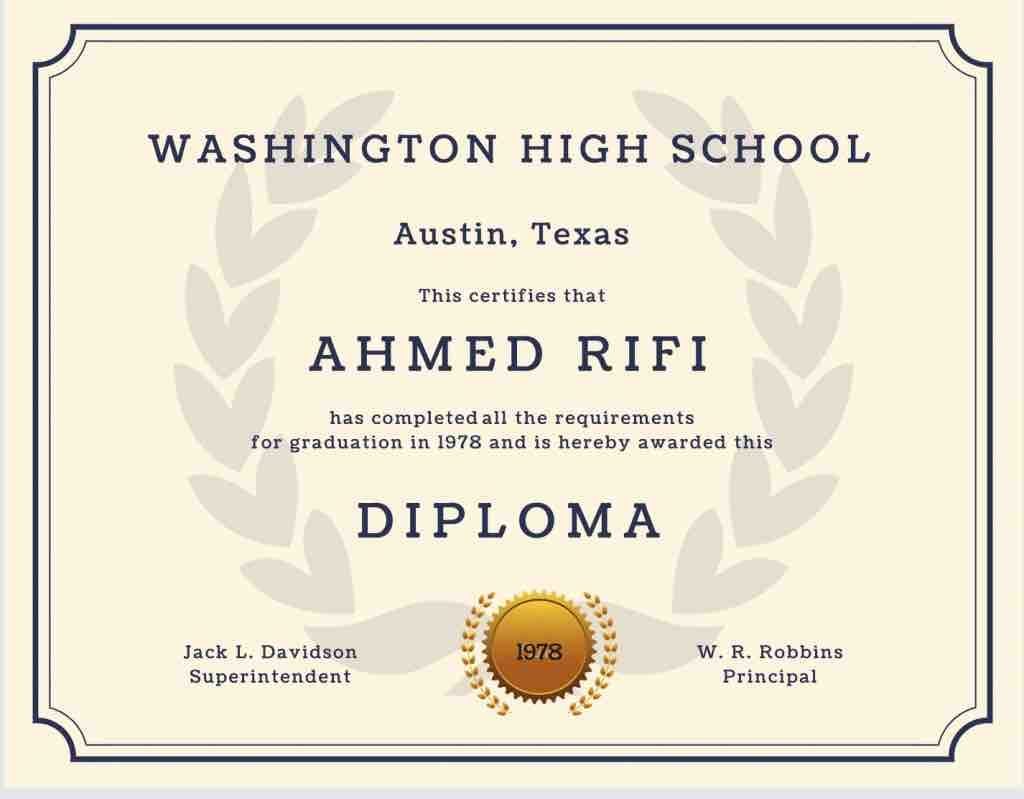 School Certificate Sample