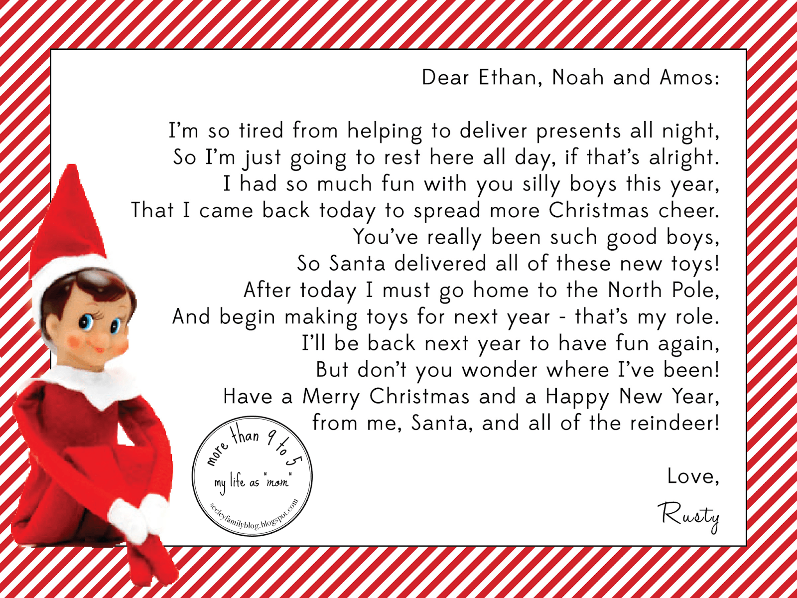 21 FREE Elf On The Shelf Letter Templates Realia Project