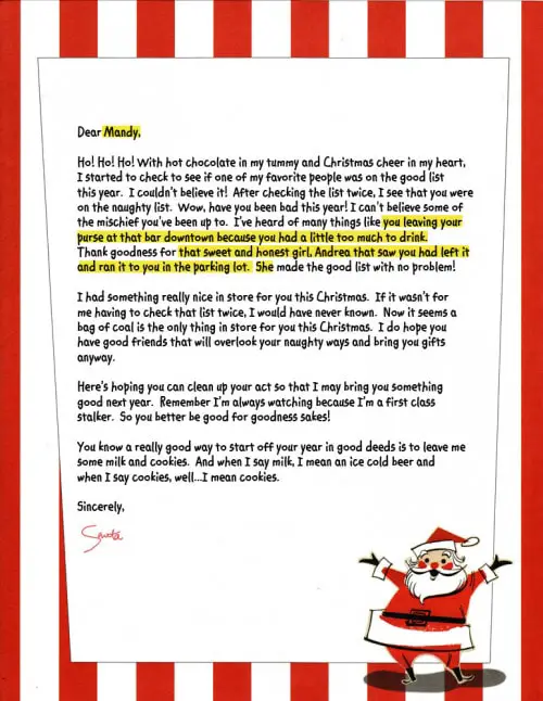 Letter from Santa Claus