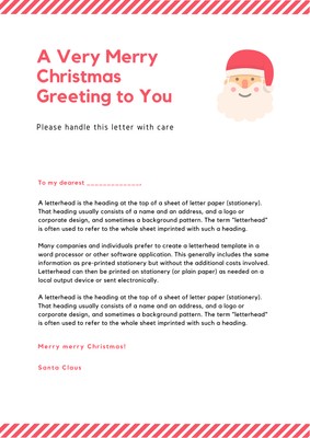 Free Santa Letter Template 