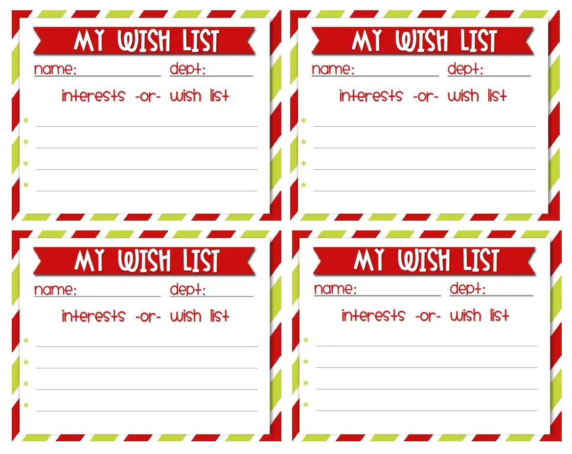 17+ Secret Santa Wish List Templates Realia Project