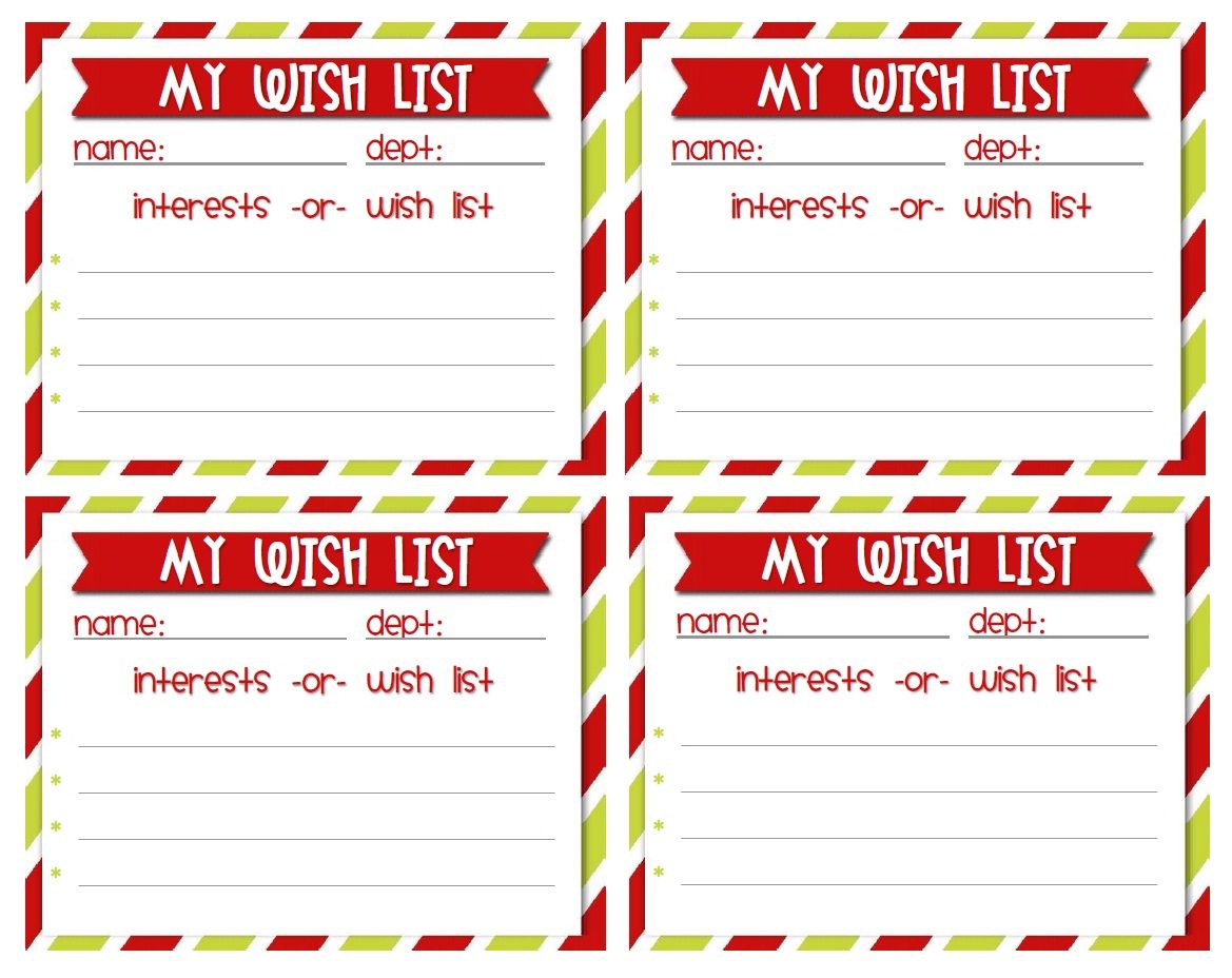 17 Secret Santa Wish List Templates Realia Project