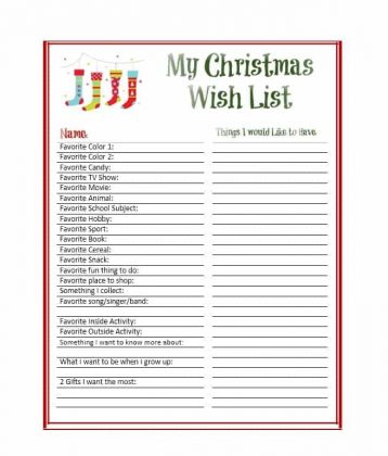 17+ Secret Santa Wish List Templates - Realia Project