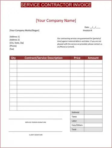21 Contractor Invoice Templates Samples Examples