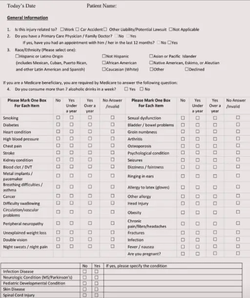 medical history form personal free