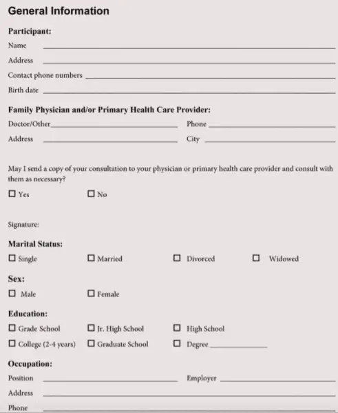 account used templates for family health use