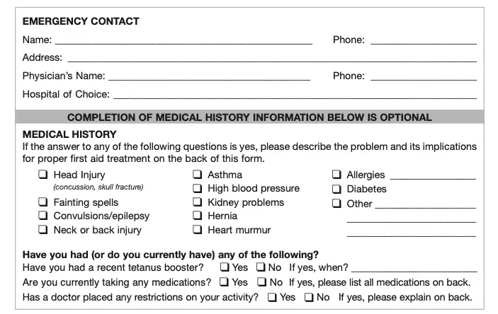 new short medical history form account Patient