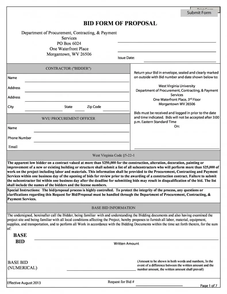 Work Bid Template from www.realiaproject.org