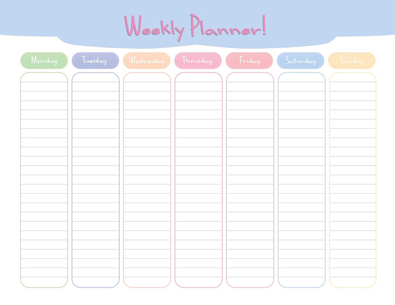 Cute weekly planner
