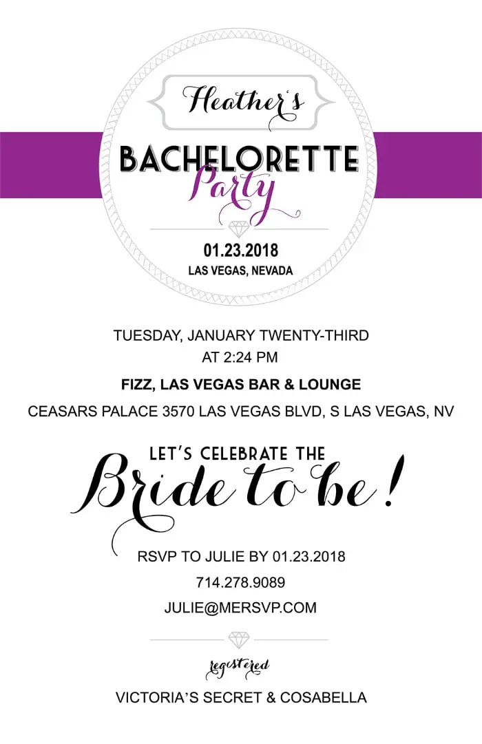 Free Printable bachelorette party invitation