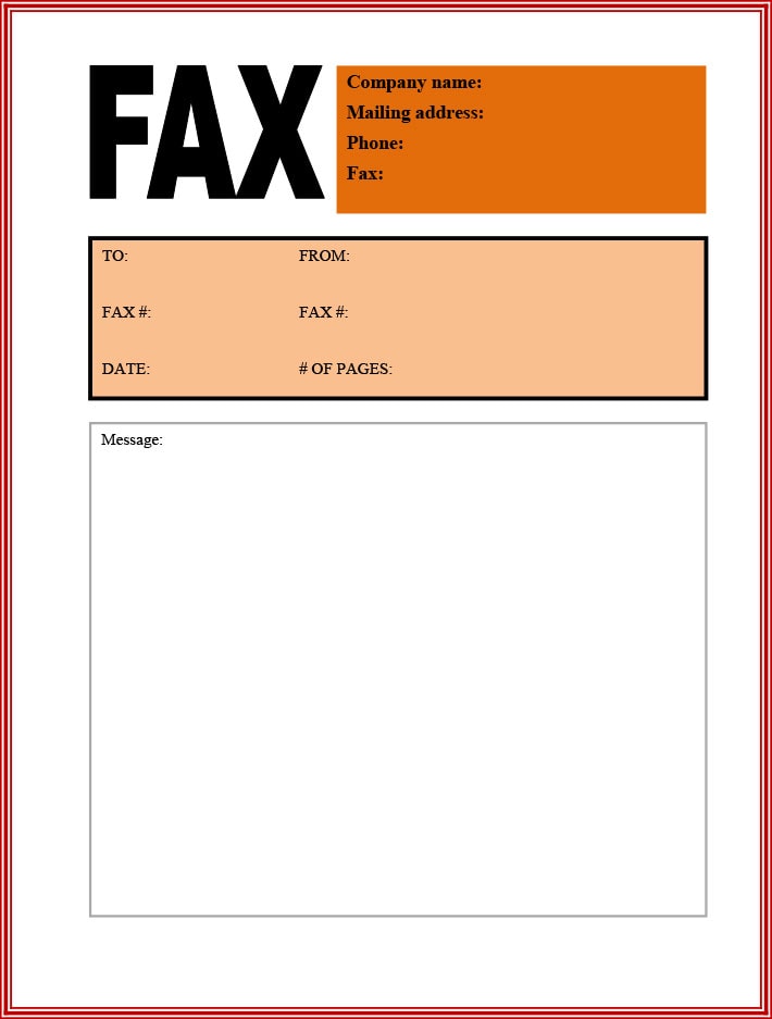 Downloadable free printable fax cover sheet template