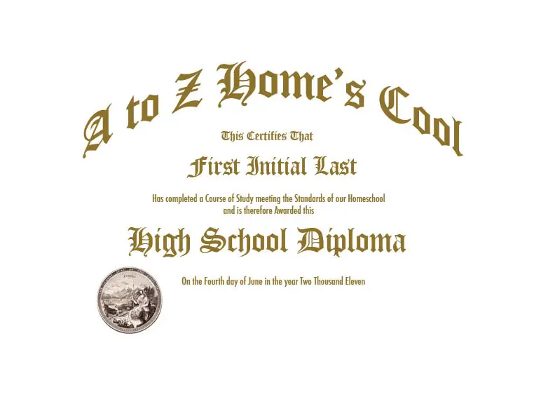 Homeschool Diploma Template