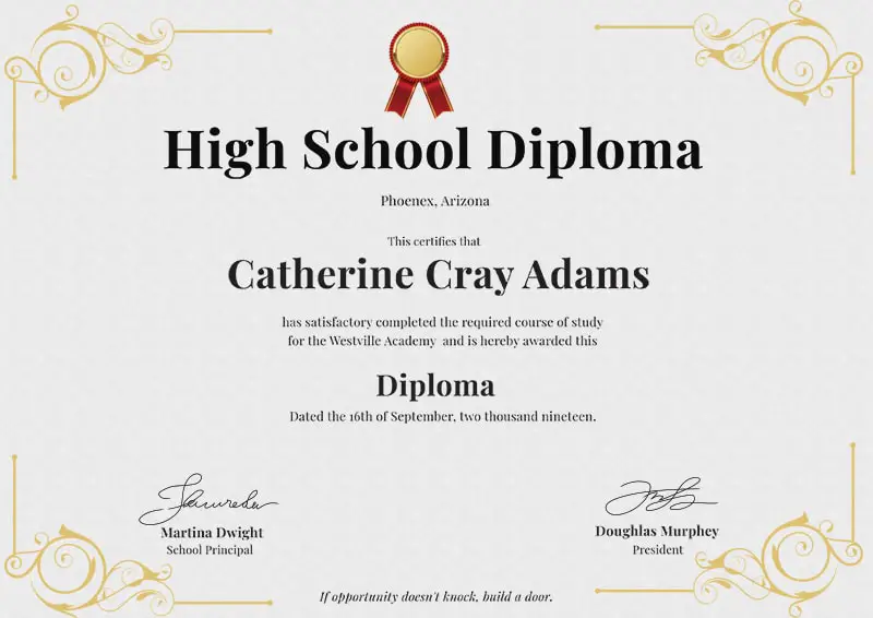 Sample Diploma Certificate