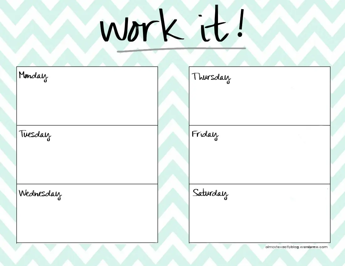 Weekly workout planner